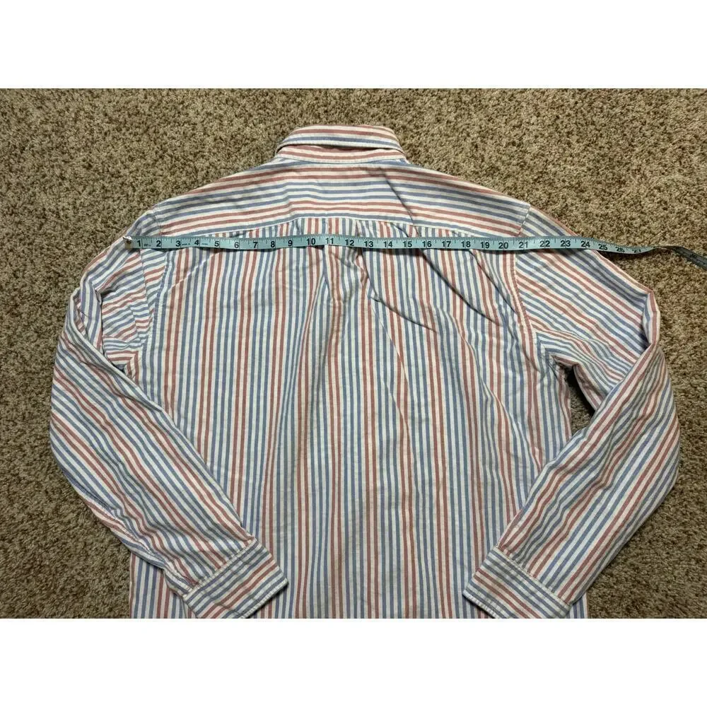 J. Crew Long Sleeve FLEX button up shirt, men's XL, White, Red & Blue Stripes